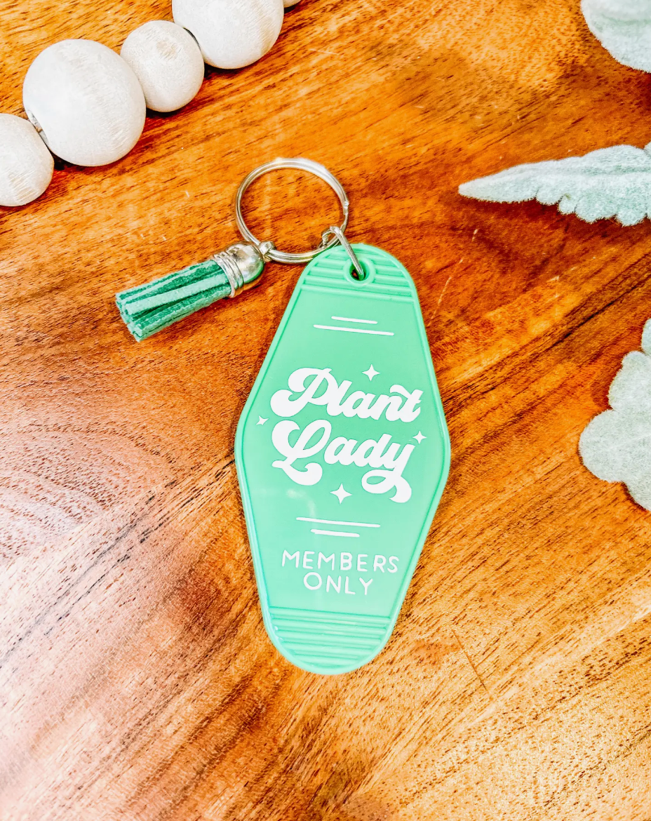 Plant Lady Vintage Motel Keychain