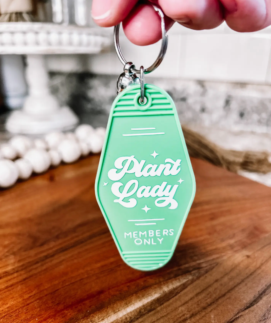 Plant Lady Vintage Motel Keychain